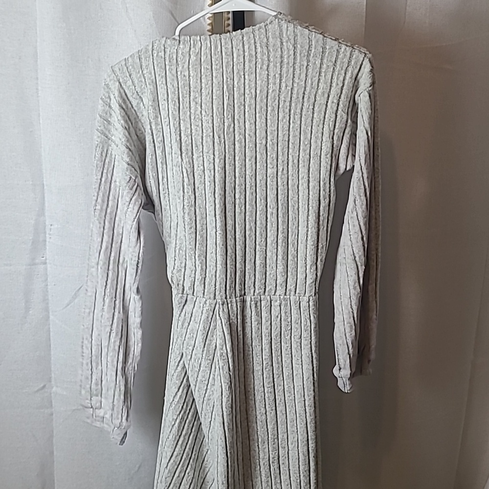 Cupshe Silver Mist Ribbed Drawstring Jumpsuit Med.  New - Picture 7 of 8